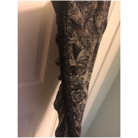 One shoulder, lace overlay bodycon dress. - Picture 2 of 2